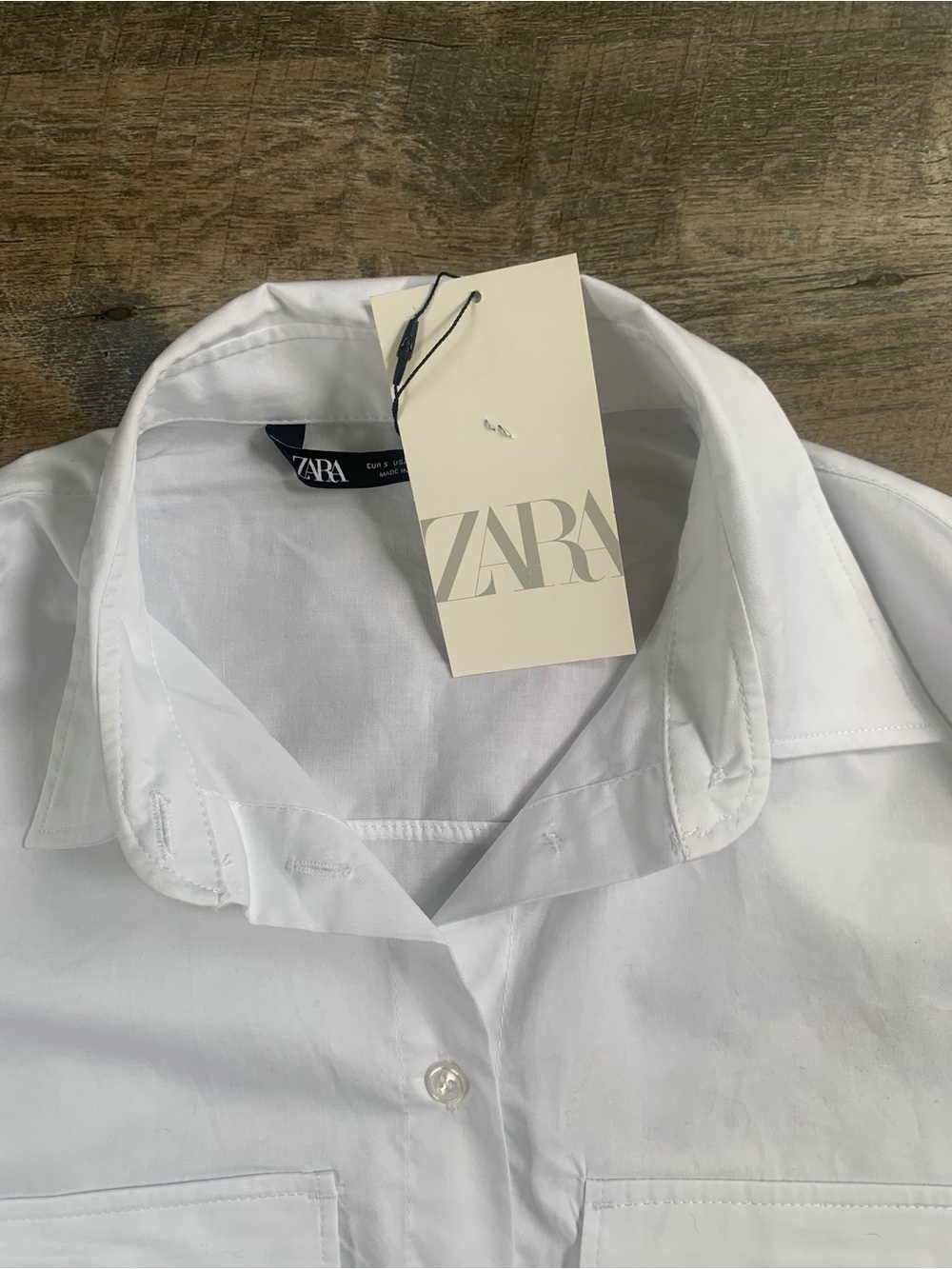 ZARA Women’s Classic White Utility Button Up Shirt